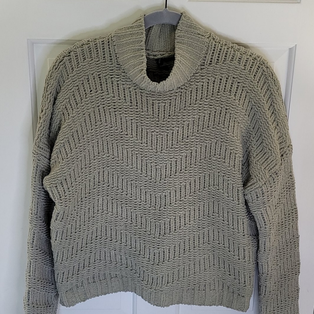 Chunky Sage Green Mock Neck Sweater